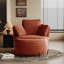 Ensemble de fauteuil d'appoint, fauteuil demi-tonneau pivotant à 360 ° et repose-pieds avec rangement-117494344