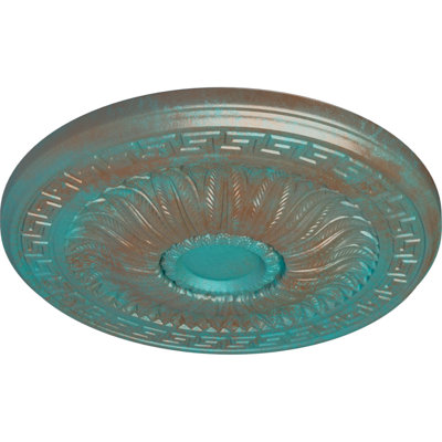 Médaillon de plafond Endurathane Randee, DE 20 po x P 1 3/8 po (convient aux auvents jusqu'à 3 7/8 po), finition patine cuivrée peinte à la main