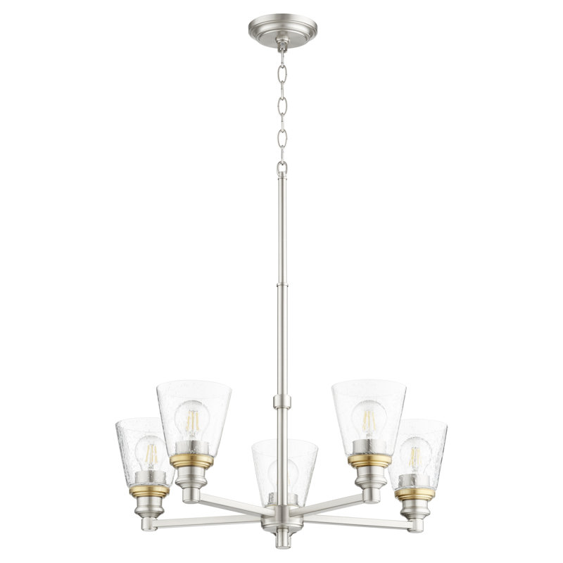 Lustre classique 3 lumières ombrées Commer, Nickel satiné