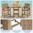 31.5" Square HDPE Wood Grain Outdoor Bar Table, 39.6"H Weatherproof Pub Table with Umbrella Hole-2093298043