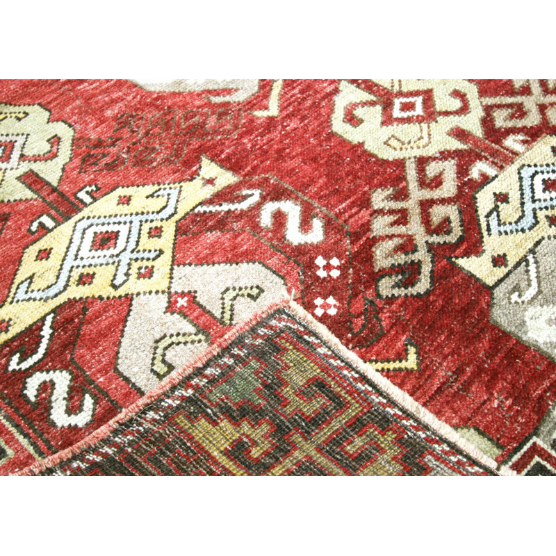 Tapis de couloir rouge unique en laine noué à la main 5 pi 2 po x 11 pi 3 po Gallery