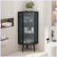 Armoire moderne avec portes en verre trempé et tablettes de rangement-1266912808
