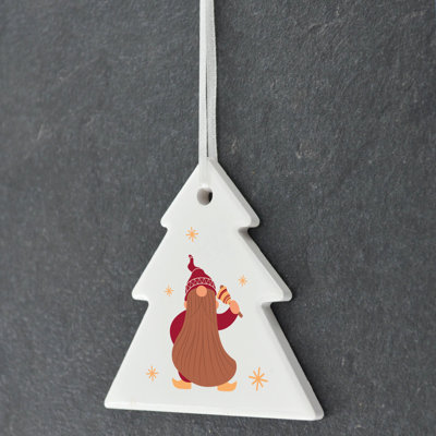 Carley Gnome Bell Festive Gonk Shaped Ceramic Ornament