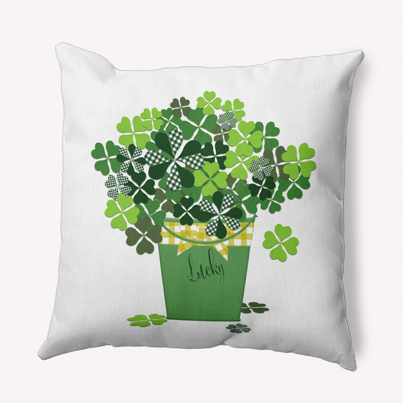 Coussin décoratif Bucket of Shamrocks, Carrée, H 18 po x l 18 po