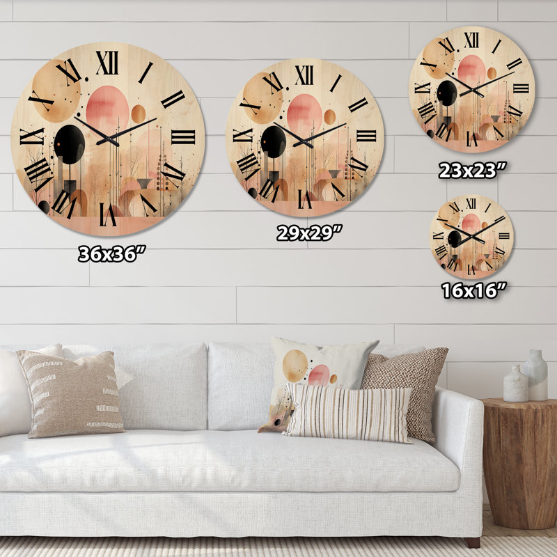 Horloge murale en bois massif Pruess, Moyenne