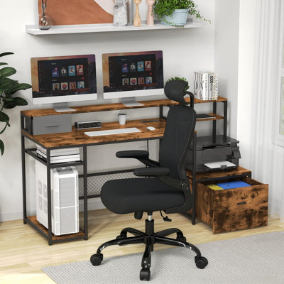 66'' Computer Desk With Office Chair