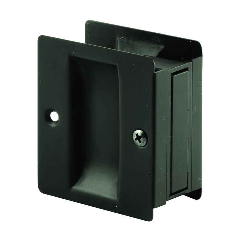 Pocket Door Handle and Pull, 2-1/2 in. L X 1-3/8 in. W X 2-3/4 in. D, Solid, Classic Bronze Plated (Single Pack)