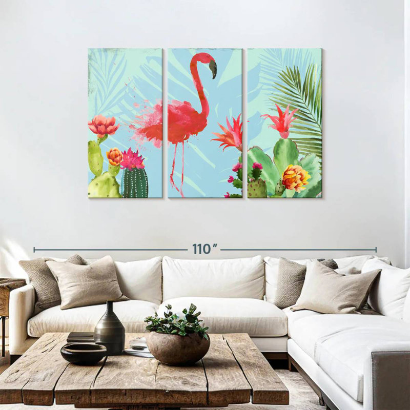 Brampt Flamingo In The Mix, 48" H x 74" W