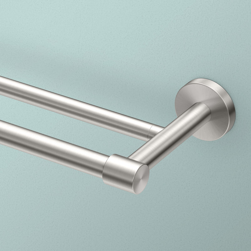 Porte-serviettes mural double 24 po Reveal, Nickel satiné