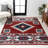 Herdis Medallion Southwestern Red/Navy/Cream Rug-2049596750