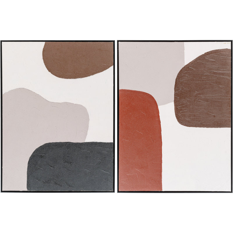 Ensemble de 2 peintures sur toile encadrées