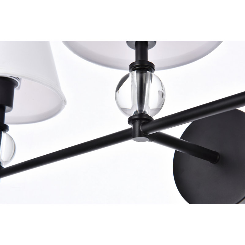 Applique murale articulée Adriao, Noir, H 12,5 po x l 8,5 po x P 7 po, Deux lumières