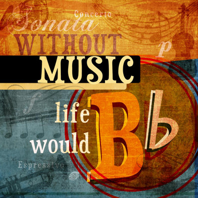 Music Notes XII by Beth Anne Creative - Wrapped Canvas Print