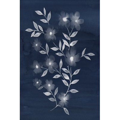 Flower Cyanotype II by Grace Popp - Wrapped Canvas Painting