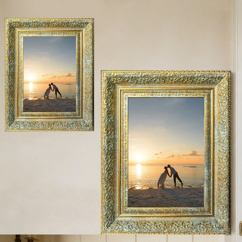Cadre photo classique antique 3 pièces 5 po x 7 po avec fixation murale ou table