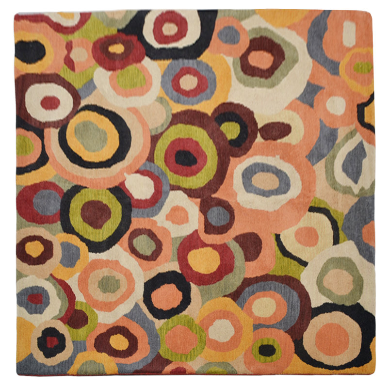 Jalisa Hand Tufted Wool Eco-Friendly Area Rugs - Multicolor | Contemporary Design | Rugs for living room, bedroom, Square 8'