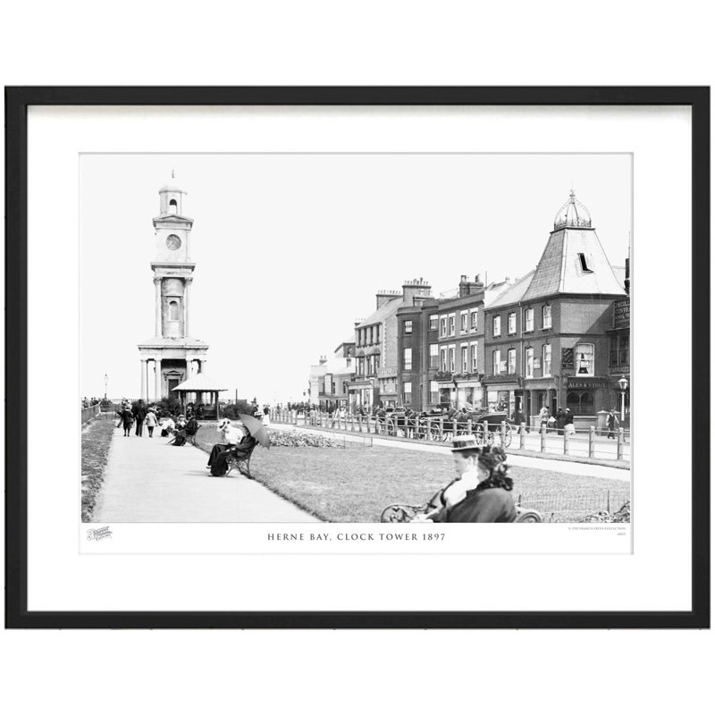 Herne Bay, Clock Tower 1897 by Francis Frith - Single Picture Frame Print, 28cm H x 36cm W x 2.3cm D