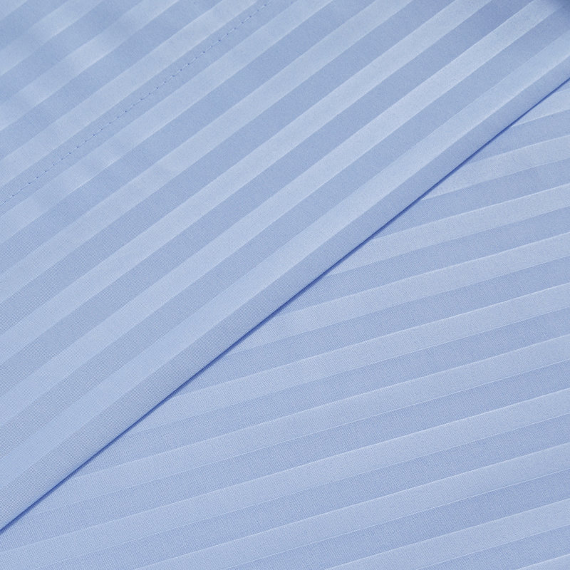 Ensemble de draps 6 pièces Dobby, Ensemble de draps pour lit simple avec deux taies , Rayures bleu clair