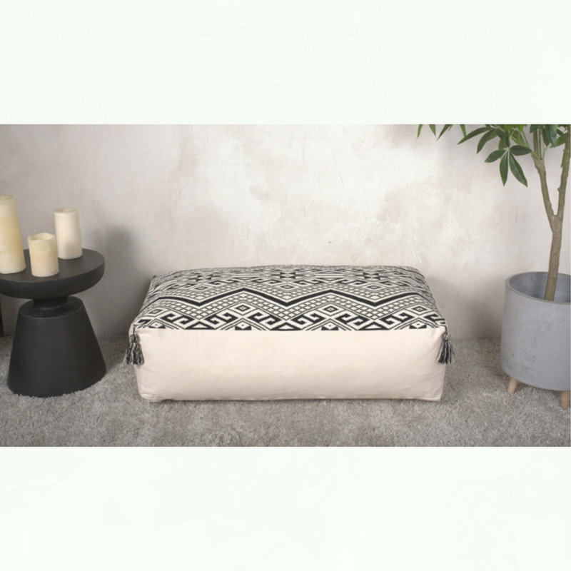 Repose-pieds rectangulaire au design noir naturel