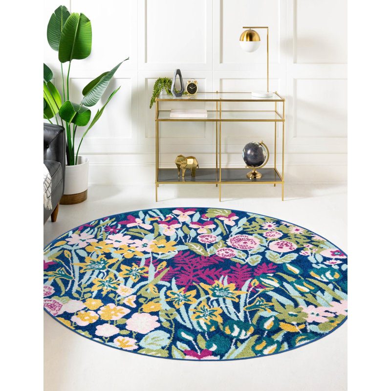 Holle Floral Indoor Rug, Round 3'3"