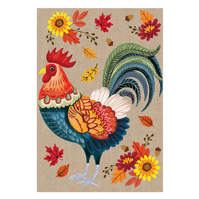 Drapeau de jardin Harvest Rooster Burlap