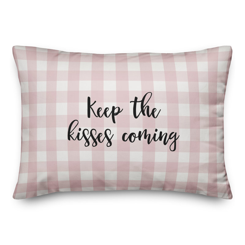 Plaid Throw Pillow, Black/Pink