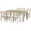 Ensemble de table de salle à manger 7 pièces 7 pièces avec rallonge 12 po et 2 tiroirs-1614373028-1614373030