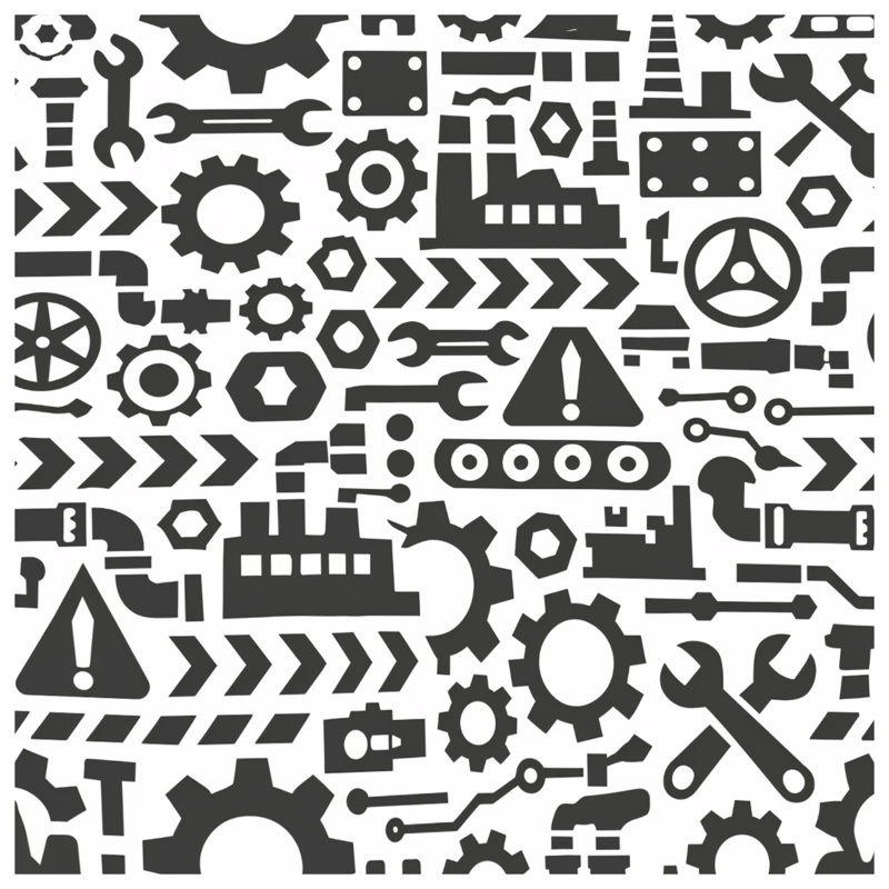 Industrial Tools Pattern Duvet Covers, Twin