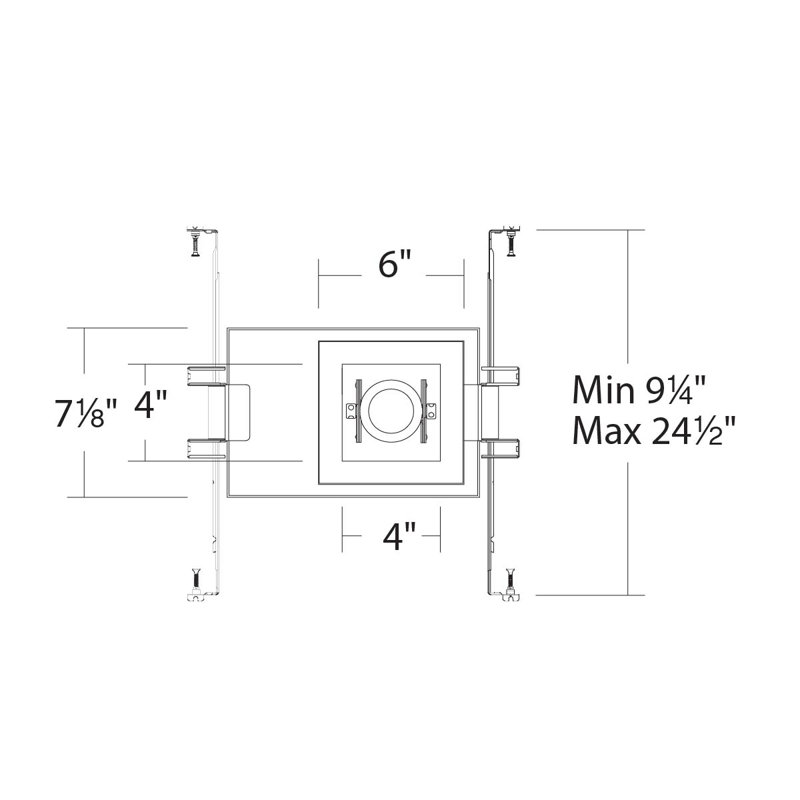 Moteur à silo à DEL et boîtier encastré de nouvelle construction invisible, Black/Black, 10W, 4 000 K