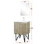 Meuble-lavabo rustique de 61 cm (L) x 51 cm (P) avec comptoir en quartz blanc, robinetterie Clue en nickel brossé et miroir en forme de fleur de 46 cm (Groupe Element Diamond).