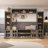 Starlin 102" Wide Entryway Hall Tree With Multi Shelves And Glass Door Cabinets-1466056612