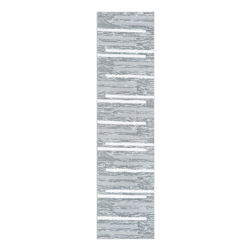 Cotton Striped Indoor Rug, Runner 2'7" x 10'