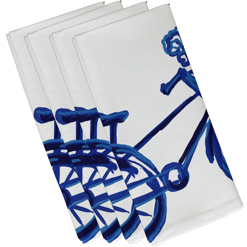 Serviette La Bicicleta, L 18 po x L 18 po, Bleu