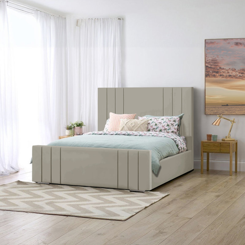 Aalyan Upholstered Bed, 160 x 219 cm, Silver