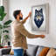 Wolf Portrait Realistic - Wrapped Canvas-1796748901-1796748907