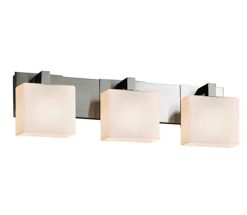 Éclairage pour meuble-lavabo 3 lumières Casson, Nickel brossé, Tissage