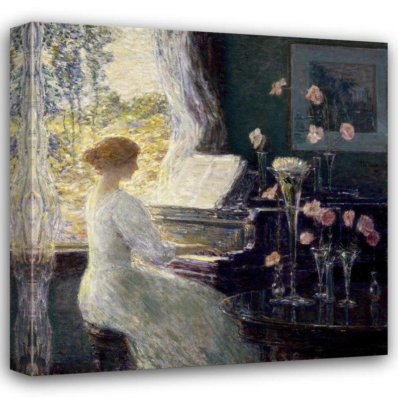 «The Sonata» par Childe Hassam - Art mural sur toile tendue avec châssis, H 24 po x l 17 po