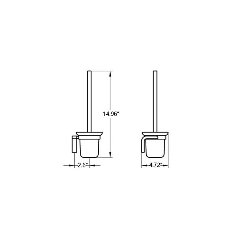 Brosse de toilette murale et porte-14,96 po h