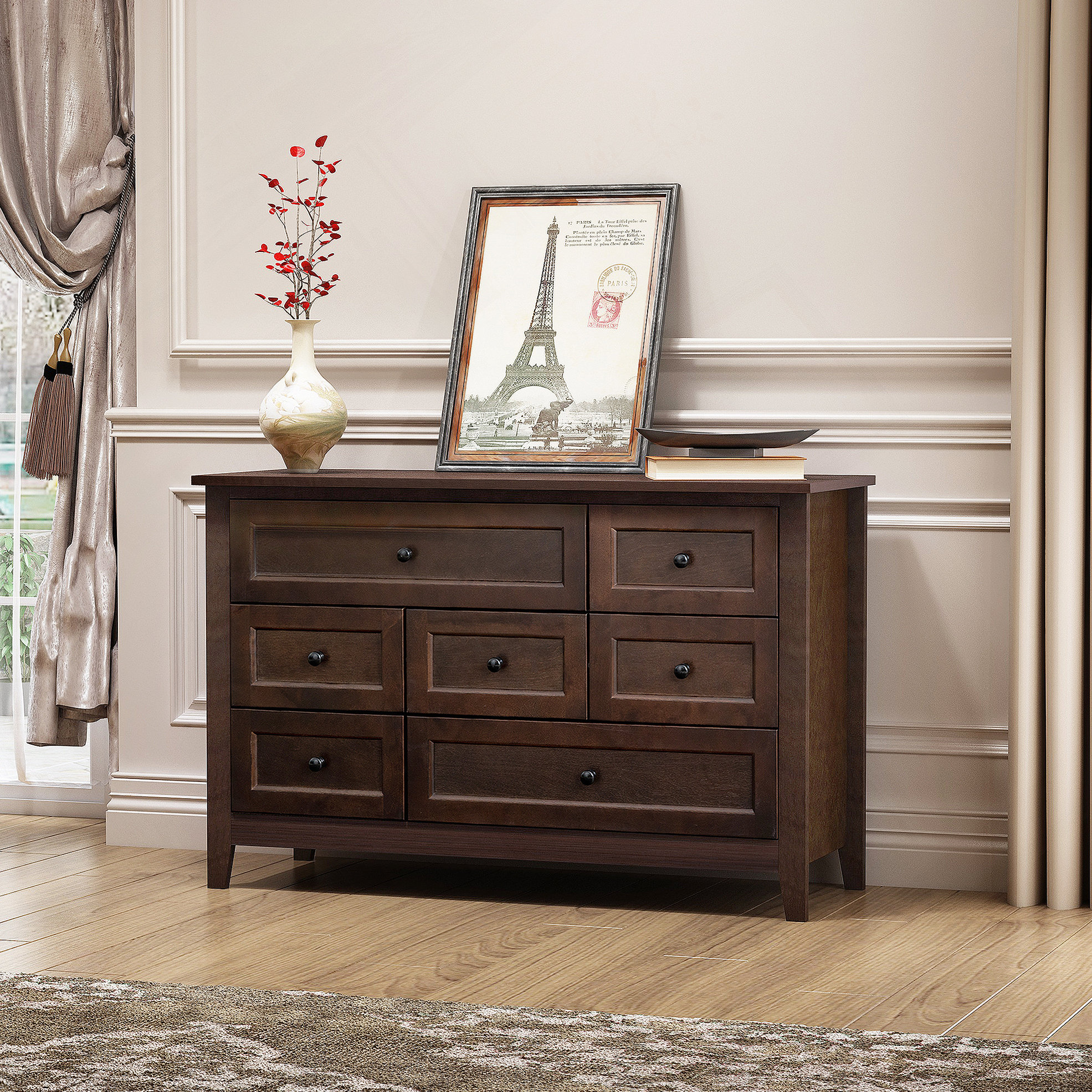 Red Barrel Studio® Solid Wood Spray-Painted Drawer Dresser Bar | Wayfair