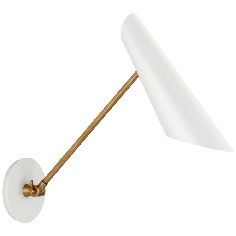 Franca 1 - Light Sconce, Hand Rubbed Antique Brass/White