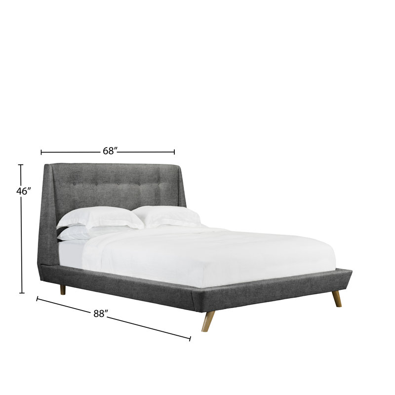 Lit plateforme en tissu d’ameublement Brothers, Ardoise, Grand