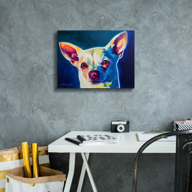 "Chihuahua - Coco" par Dawg Painter, H 12 po x l 16 po x P 0,75 po