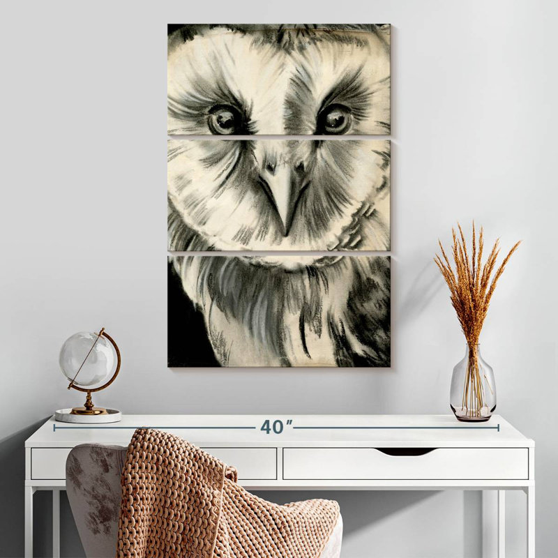 Hibou gris anthracite Brampt II, H 32 po x l 20 po