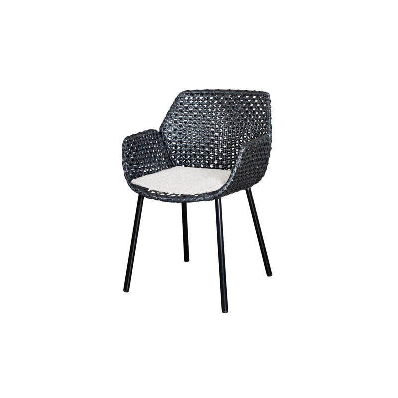 Vibe Patio Dining Armchair with Cushion, Light Brown