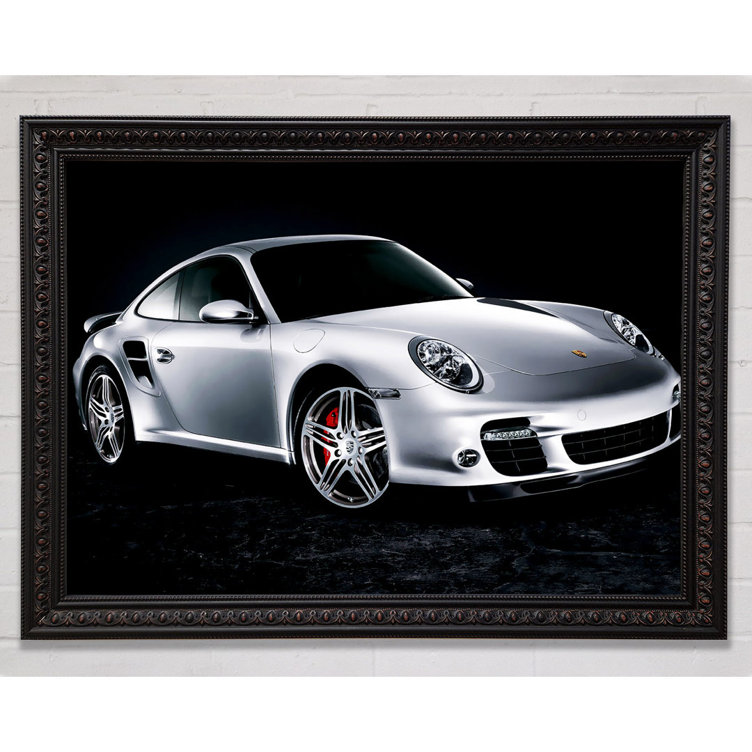 Porsche 911 Silver Beauty - Einzelner Bilderrahmen Kunstdrucke