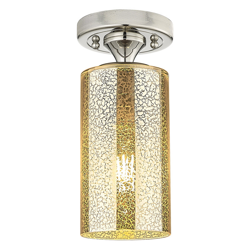 Plafonnier encastré 1 lumière Crown Point, Nickel poli, H 7,13 po x l 3,88 po x P 3,88 po, Mercure