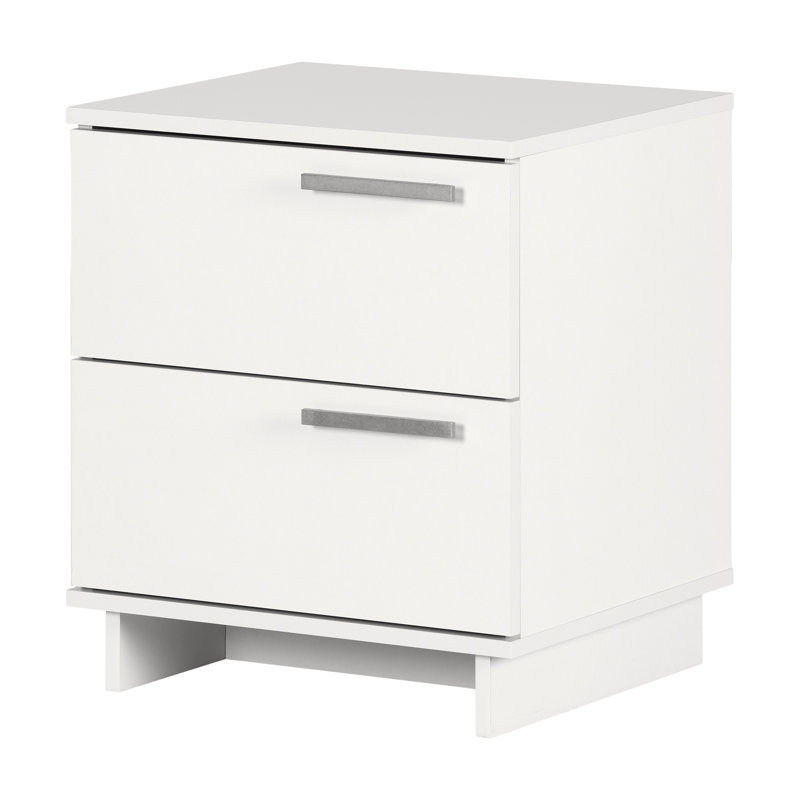 Pure White Scandinavian 2-Drawer Nightstand