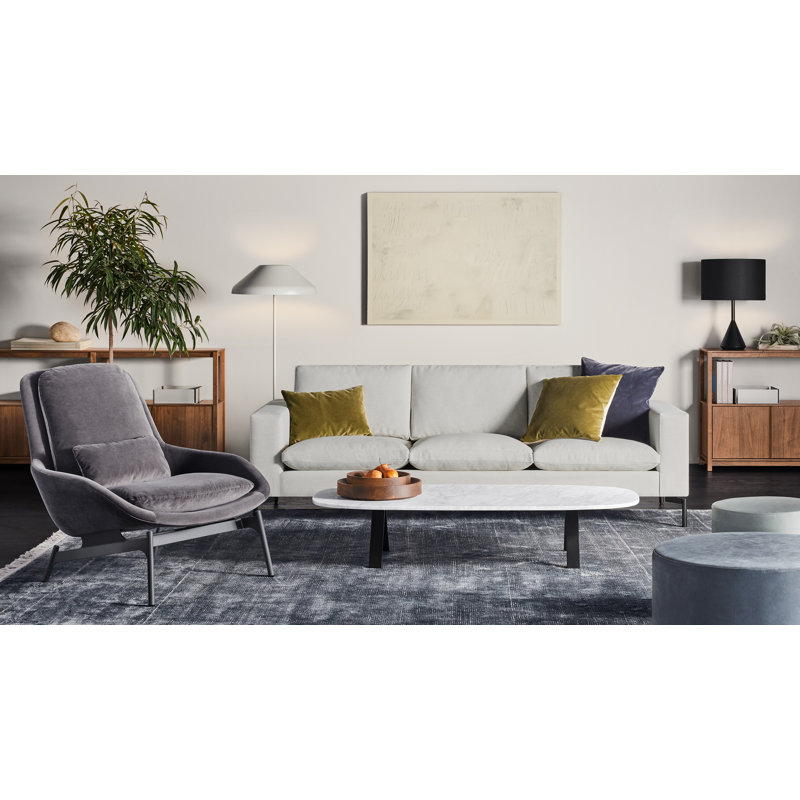 Fancy Area Rug in Indigo/Gray, Rectangle 5' x 8'