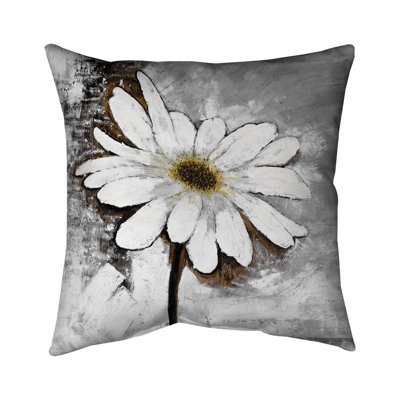 Abstract daisy - 18"x18" Throw pillow cover - Poly twill - Print on demand