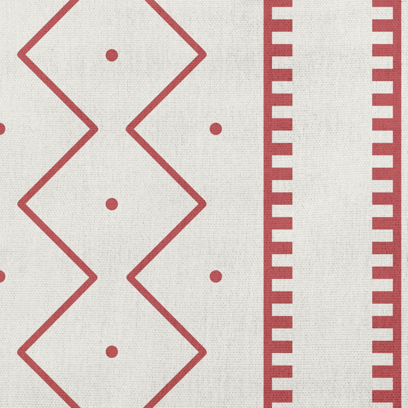 Coussin décoratif lombaire Mudcloth, Rouge